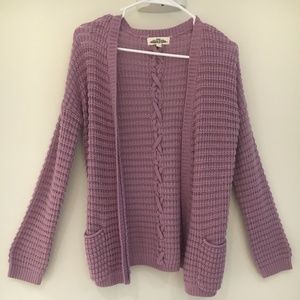 Purple Cardigan Sweater